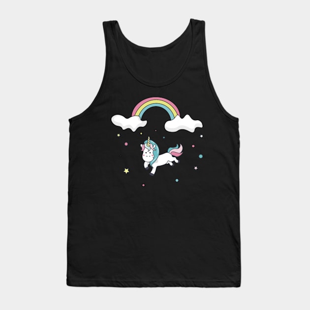 Vegan unicorn under the rainbow Tank Top by Xizin Gao